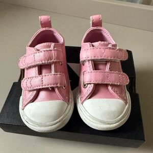 Converse Pink and White Infant Easy On Sneakers with Velcro Straps